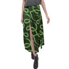 Snakes Seamless Pattern Velour Split Maxi Skirt by Amaryn4rt