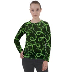 Snakes Seamless Pattern Women s Long Sleeve Raglan Tee