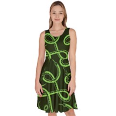 Snakes Seamless Pattern Knee Length Skater Dress With Pockets by Amaryn4rt