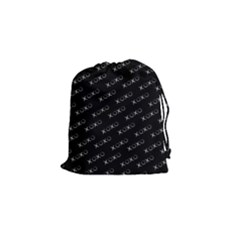 Xoxo Black And White Pattern, Kisses And Love Geometric Theme Drawstring Pouch (small) by Casemiro