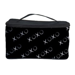 Xoxo Black And White Pattern, Kisses And Love Geometric Theme Cosmetic Storage by Casemiro