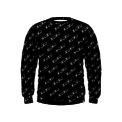 Xoxo Black And White Pattern, Kisses And Love Geometric Theme Kids  Sweatshirt by Casemiro