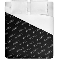 Xoxo Black And White Pattern, Kisses And Love Geometric Theme Duvet Cover (california King Size) by Casemiro