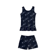 Xoxo Black And White Pattern, Kisses And Love Geometric Theme Kids  Boyleg Swimsuit by Casemiro