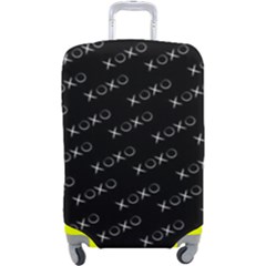 Xoxo Black And White Pattern, Kisses And Love Geometric Theme Luggage Cover (large) by Casemiro