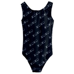 Xoxo Black And White Pattern, Kisses And Love Geometric Theme Kids  Cut-out Back One Piece Swimsuit by Casemiro