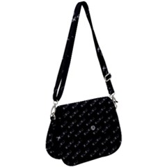 Xoxo Black And White Pattern, Kisses And Love Geometric Theme Saddle Handbag by Casemiro