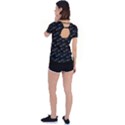 XOXO black and white pattern, kisses and love geometric theme Back Circle Cutout Sports Tee View2