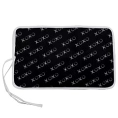 Xoxo Black And White Pattern, Kisses And Love Geometric Theme Pen Storage Case (s) by Casemiro