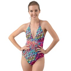 Rainbow Support Group  Halter Cut-out One Piece Swimsuit by ScottFreeArt