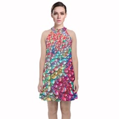 Rainbow Support Group  Velvet Halter Neckline Dress 