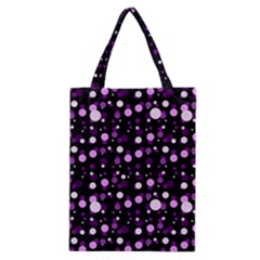 Purple, Pink Bokeh Dots, Asymmetric Polka Dot With Modern Twist Classic Tote Bag by Casemiro