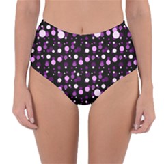 Purple, Pink Bokeh Dots, Asymmetric Polka Dot With Modern Twist Reversible High-waist Bikini Bottoms by Casemiro