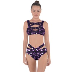 Purple, Pink Bokeh Dots, Asymmetric Polka Dot With Modern Twist Bandaged Up Bikini Set  by Casemiro