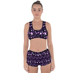 Purple, Pink Bokeh Dots, Asymmetric Polka Dot With Modern Twist Racerback Boyleg Bikini Set by Casemiro