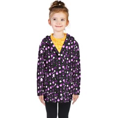 Purple, Pink Bokeh Dots, Asymmetric Polka Dot With Modern Twist Kids  Double Breasted Button Coat by Casemiro