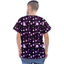 Purple, pink bokeh dots, asymmetric polka dot with modern twist Men s V-Neck Scrub Top View2