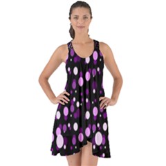 Purple, Pink Bokeh Dots, Asymmetric Polka Dot With Modern Twist Show Some Back Chiffon Dress by Casemiro