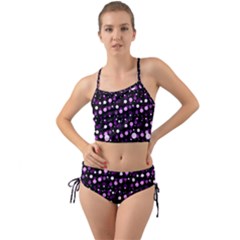 Purple, Pink Bokeh Dots, Asymmetric Polka Dot With Modern Twist Mini Tank Bikini Set by Casemiro