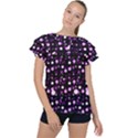 Purple, pink bokeh dots, asymmetric polka dot with modern twist Ruffle Collar Chiffon Blouse View1