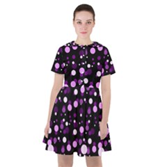 Purple, Pink Bokeh Dots, Asymmetric Polka Dot With Modern Twist Sailor Dress by Casemiro