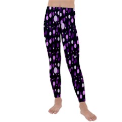 Purple, Pink Bokeh Dots, Asymmetric Polka Dot With Modern Twist Kids  Lightweight Velour Leggings by Casemiro