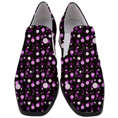 Purple, Pink Bokeh Dots, Asymmetric Polka Dot With Modern Twist Women Slip On Heel Loafers by Casemiro