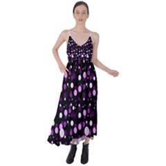 Purple, Pink Bokeh Dots, Asymmetric Polka Dot With Modern Twist Tie Back Maxi Dress by Casemiro