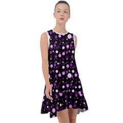 Purple, Pink Bokeh Dots, Asymmetric Polka Dot With Modern Twist Frill Swing Dress by Casemiro