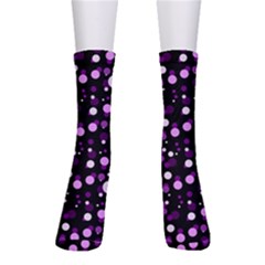 Purple, Pink Bokeh Dots, Asymmetric Polka Dot With Modern Twist Men s Crew Socks by Casemiro