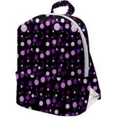 Purple, Pink Bokeh Dots, Asymmetric Polka Dot With Modern Twist Zip Up Backpack