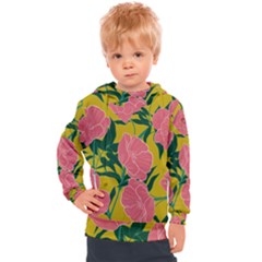 Pink Flower Seamless Pattern Kids  Hooded Pullover by Amaryn4rt