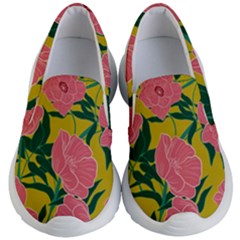 Pink Flower Seamless Pattern Kids Lightweight Slip Ons by Amaryn4rt