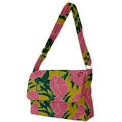 Pink Flower Seamless Pattern Full Print Messenger Bag (l)