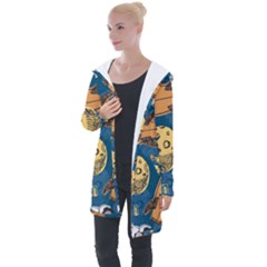 Missile Pattern Longline Hooded Cardigan by Amaryn4rt