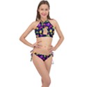 Space Patterns Cross Front Halter Bikini Set View1