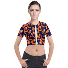 Space Patterns Pattern Short Sleeve Cropped Jacket by Amaryn4rt