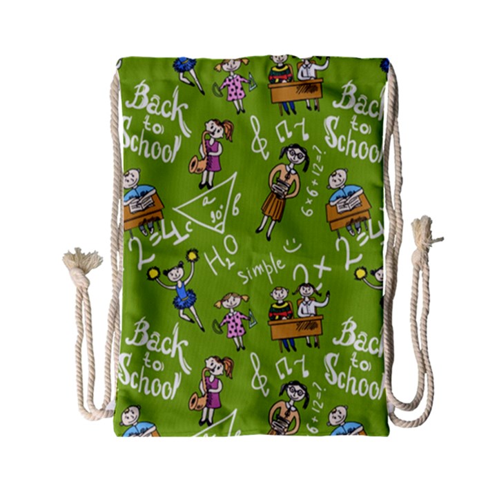 Seamless Pattern With Kids Drawstring Bag (Small)