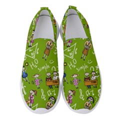 Seamless Pattern With Kids Women s Slip On Sneakers by Amaryn4rt