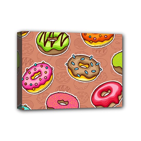 Doughnut Doodle Colorful Seamless Pattern Mini Canvas 7  X 5  (stretched) by Amaryn4rt