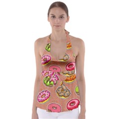 Doughnut Doodle Colorful Seamless Pattern Babydoll Tankini Top by Amaryn4rt