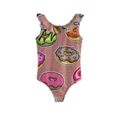 Doughnut Doodle Colorful Seamless Pattern Kids  Frill Swimsuit by Amaryn4rt