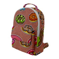 Doughnut Doodle Colorful Seamless Pattern Flap Pocket Backpack (large) by Amaryn4rt