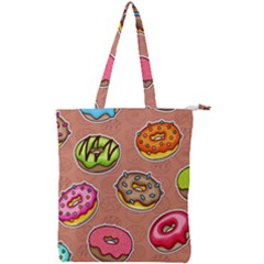 Doughnut Doodle Colorful Seamless Pattern Double Zip Up Tote Bag by Amaryn4rt