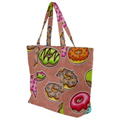 Doughnut Doodle Colorful Seamless Pattern Zip Up Canvas Bag