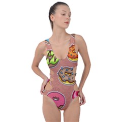 Doughnut Doodle Colorful Seamless Pattern Side Cut Out Swimsuit by Amaryn4rt