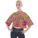 Doughnut Doodle Colorful Seamless Pattern Mock Neck Tee View1