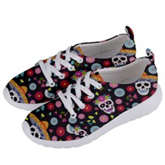 Day Dead Skull With Floral Ornament Flower Seamless Pattern Women s Lightweight Sports Shoes by Amaryn4rt