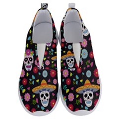 Day Dead Skull With Floral Ornament Flower Seamless Pattern No Lace Lightweight Shoes by Amaryn4rt