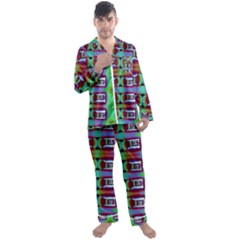 Corridor Nightmare Men s Long Sleeve Satin Pyjamas Set by ScottFreeArt